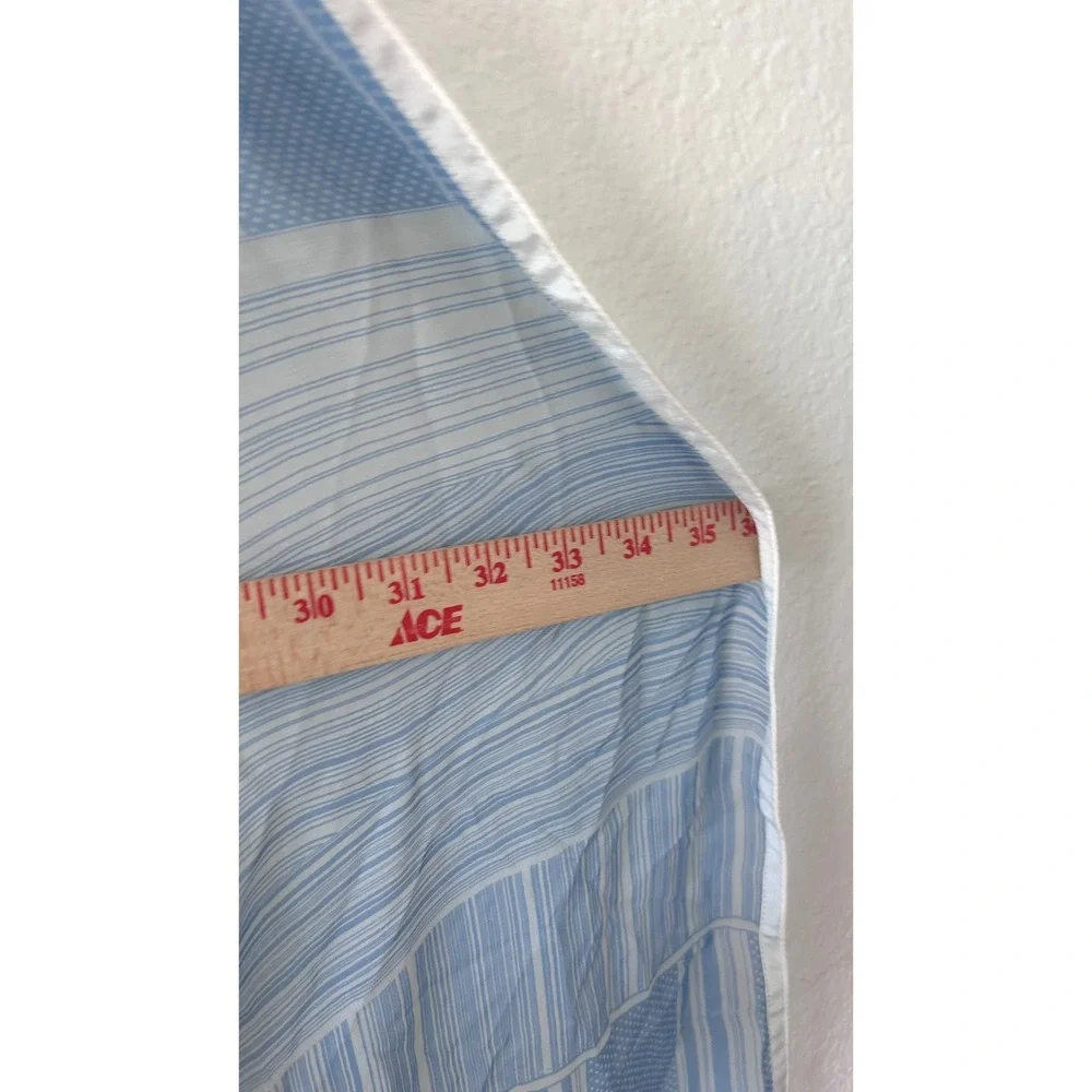 Blue White Patchwork Print Scarf Lightweight Striped Polka Dot Wrap